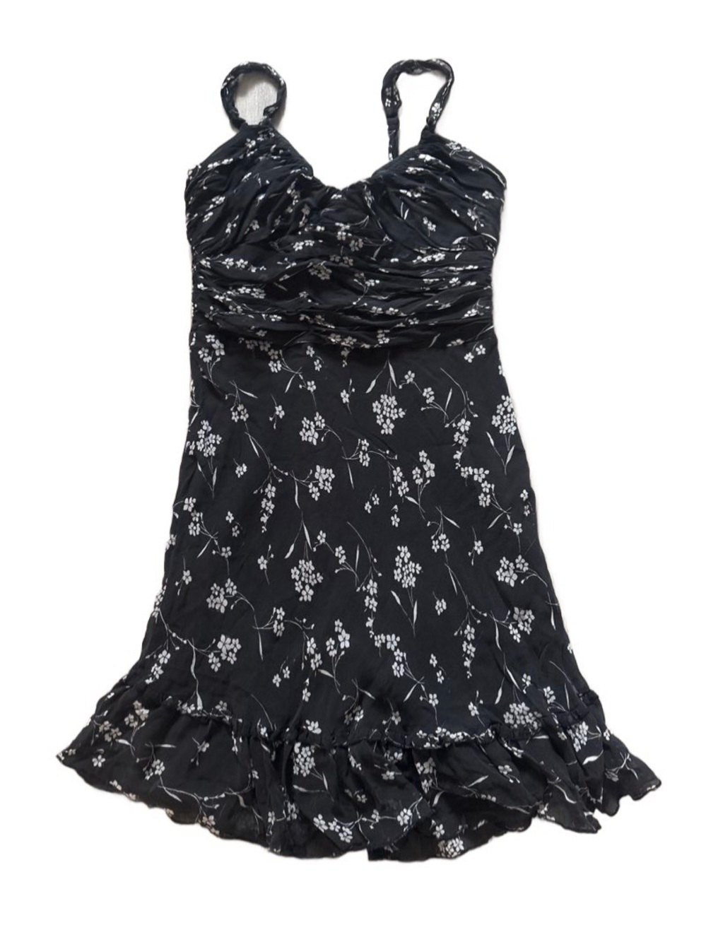 le chateau Black Dress with White Floral Print